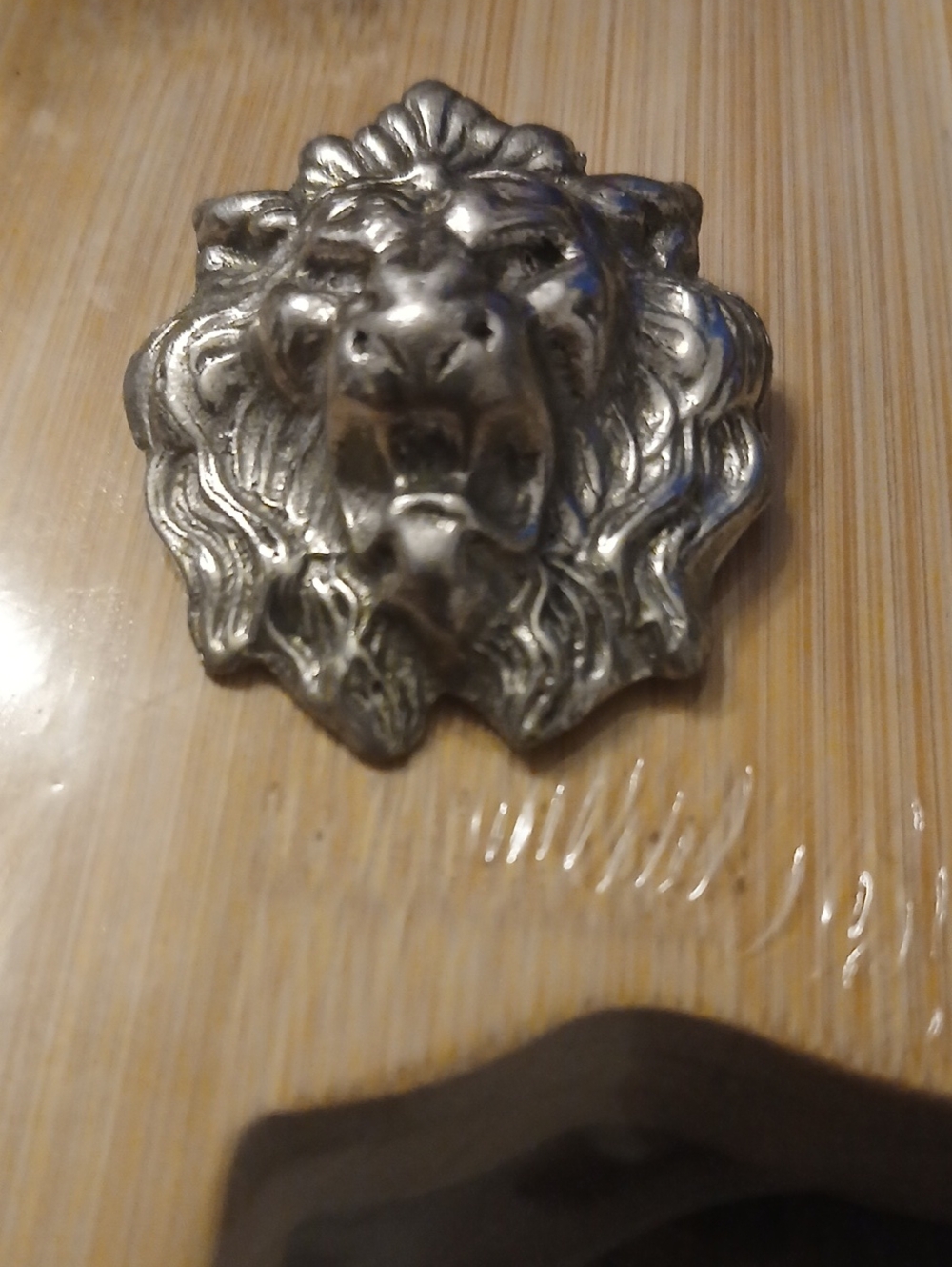 Silver Lion Head Lapel Pin - Statement Accessory Rare